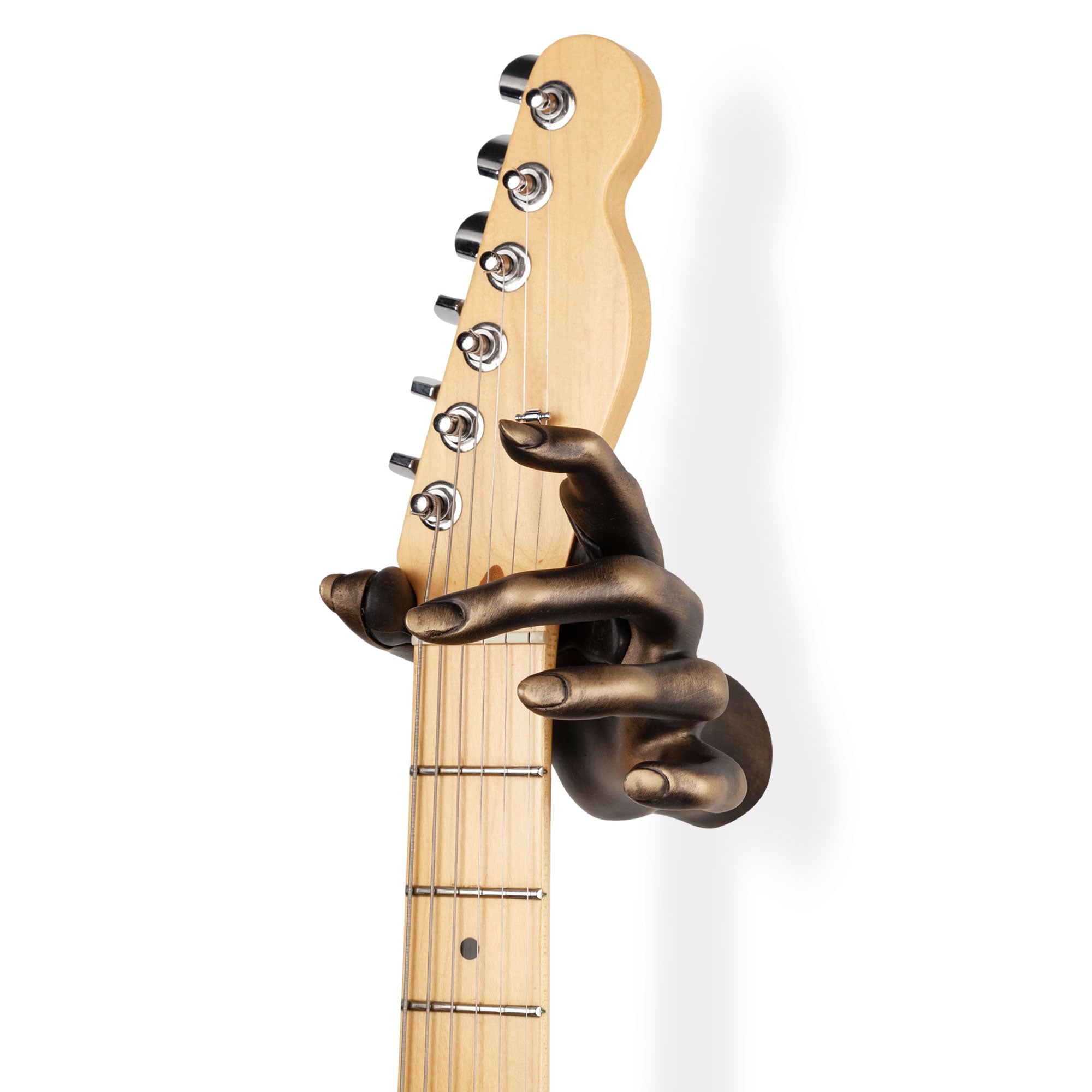 female hand gold guitar wall mount