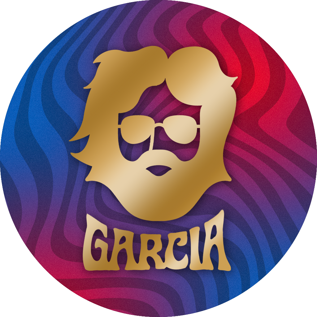 Branded Jerry Assets link image. Hold Face of Garcia with red and blue gradient color circle.