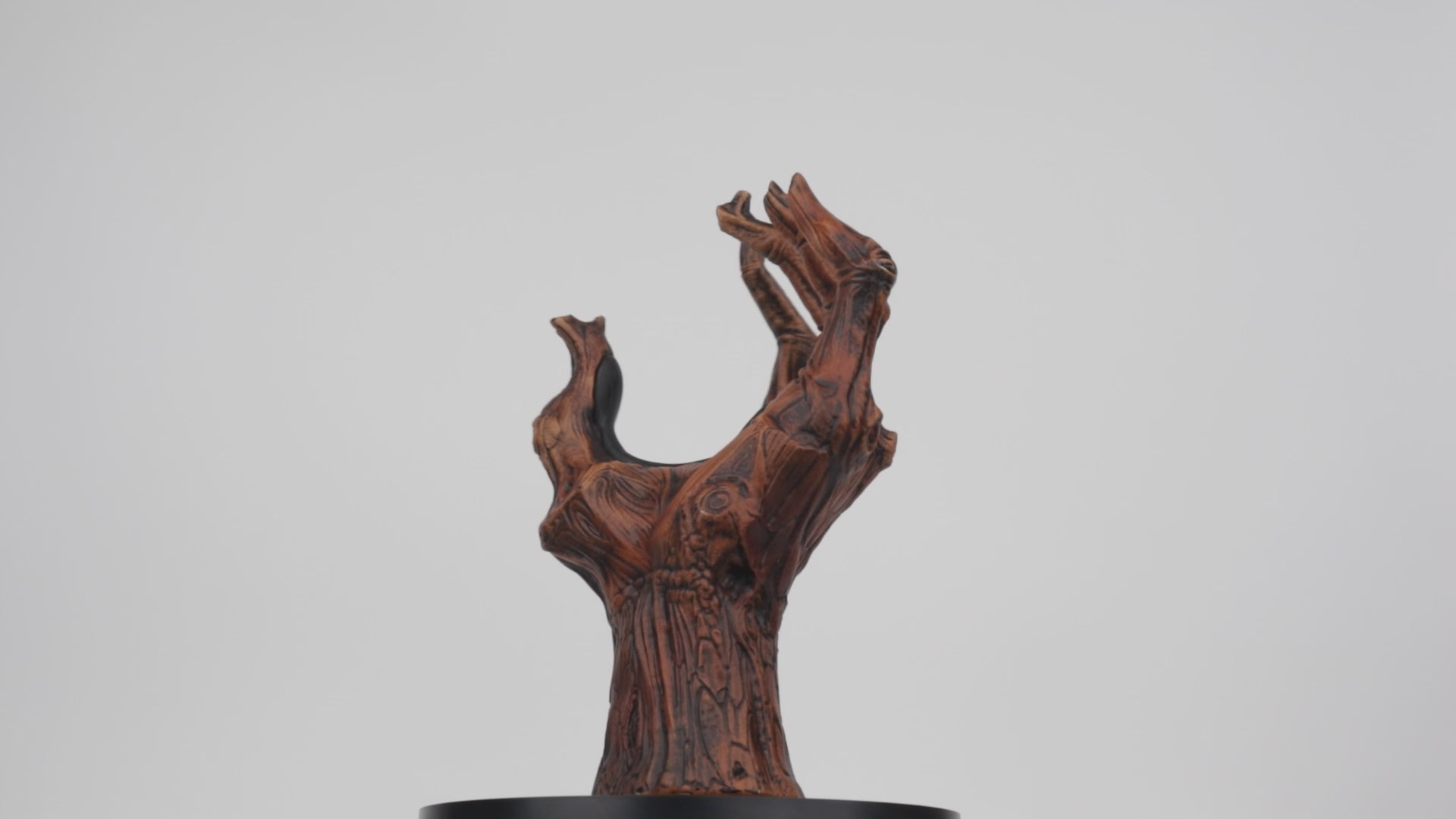 Tree hand shaped guitar hanger on white background video with various instruments. 