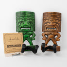 all-groups Green and brown tiki ukulele hangers. 