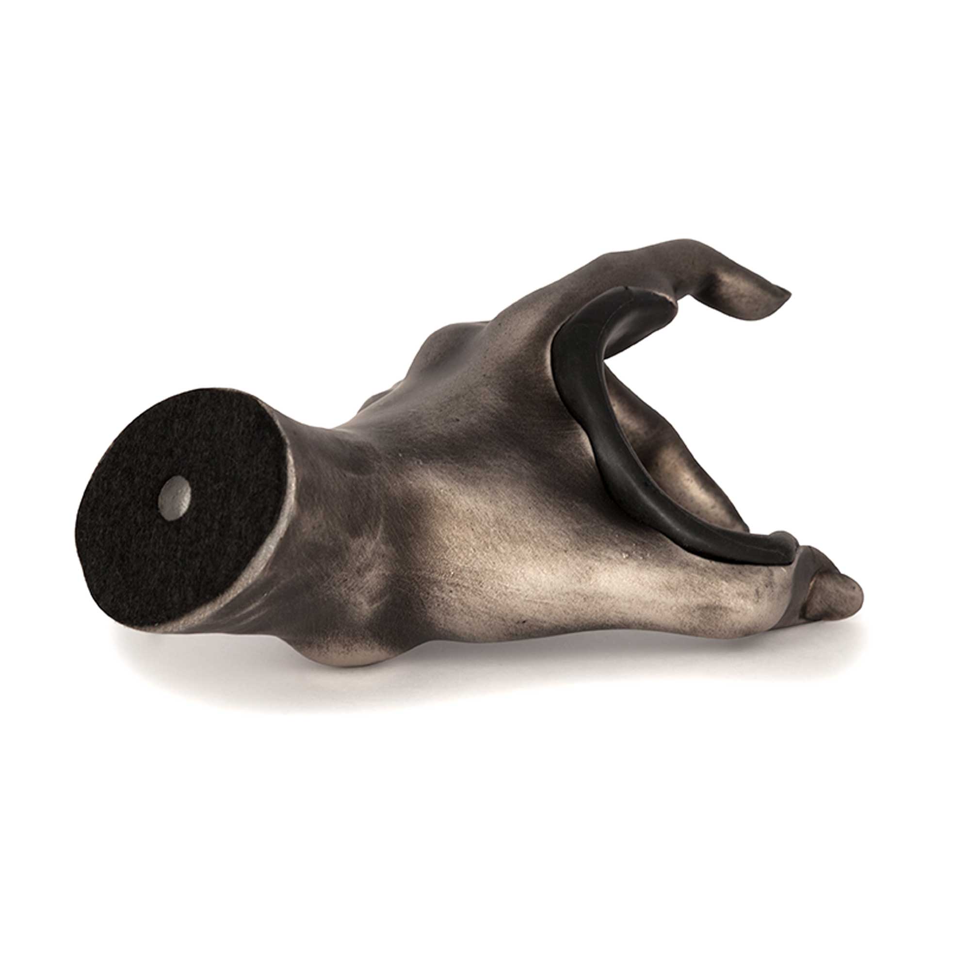 Rear view silver wall hanger. 